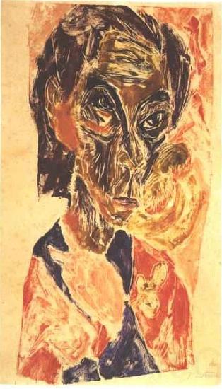 Ernst Ludwig Kirchner Head of a sick man - Selfportrait Spain oil painting art
